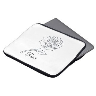 Elegante Rosa Fijne Lijn Kunst Laptop Hoes