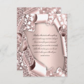 Elegante Rose 3D Glitter Effect Frame Beginletters Kaart (Voorkant / Achterkant)