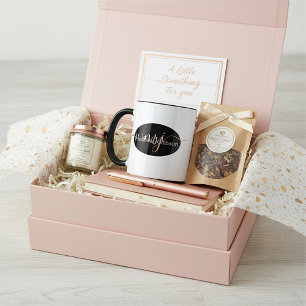 Elegante Rose Goud lettering op Zwart & Wit Mok