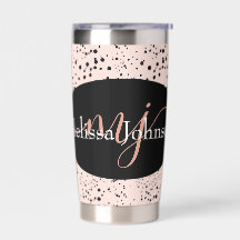 Elegante Rose Goud lettering op Zwarte Thermal Tu
