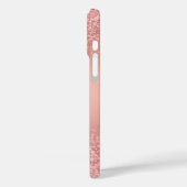 Elegante Rose Goud Luxe Glans Monogram Case-Mate iPhone Case (Achterkant / Links)