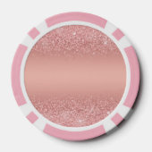 Elegante Rose Goud Luxe Glans Monogram Poker Chips (Achterkant)