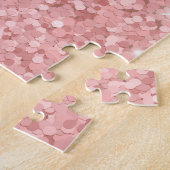 Elegante Rose Goud Luxe Schittering Monogram Legpuzzel (Zijkant)