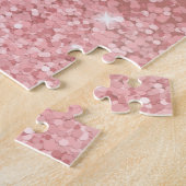 Elegante Rose Goud Luxe Schittering Monogram Legpuzzel (Zijkant)