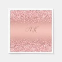 Elegante Rose Goud Luxe Schittering Monogram