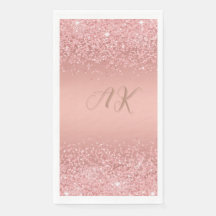 Elegante Rose Goud Luxe Schittering Monogram
