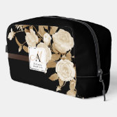 Elegante Rose Goud Zwarte Monogram Toilettasje (Rechterhoek)