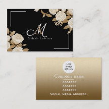 Elegante Rose Goud Zwarte Monogram