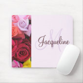 Elegante Rose met Monogram Dames Muismat (Met muis)