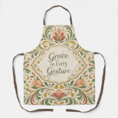 Elegante Rosemaling Bloempatroon met citaat Schort (Voorkant)