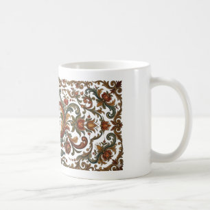 Elegante Rosemaling Folk Art Hart Keramische Mok
