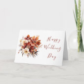 Elegante Rosty Boho Wildflower Happy Wedding Day Kaart (Voorkant)
