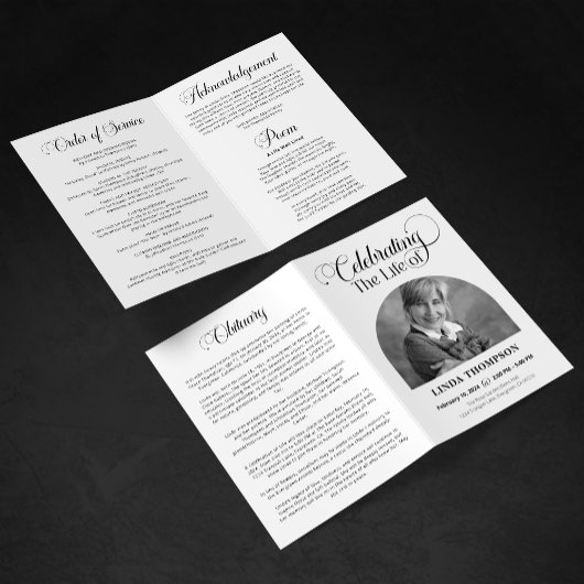 Elegante rouwdienst-herdenking van het leven programma