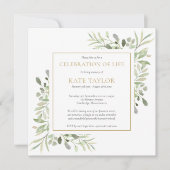 Elegante rouwdienst viering van het leven foto vie kaart (Voorkant)