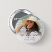 Elegante rouwfoto Aandenken ter nagedachtenis Ronde Button 5,7 Cm (Voorkant /achterkant)