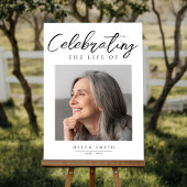 Elegante rouwfoto | Celebratie van het leven Poster