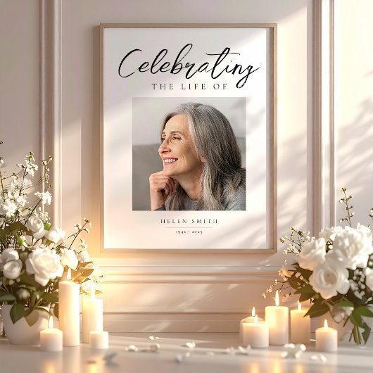 Elegante rouwfoto | Herdenking van het leven Poster
