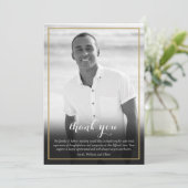Elegante rouwfoto zwart en wit  bedankkaart (Staand voorkant)