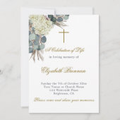 Elegante rouwherdenking Religieuze bloem foto Kaart (Voorkant)