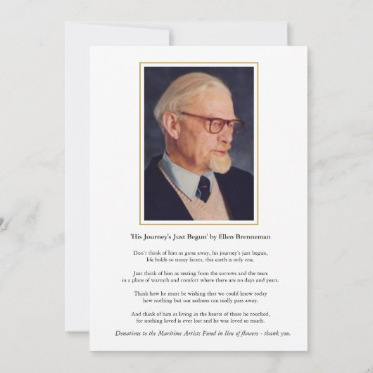 Elegante rouwkaart met eenvoudig kruis (Achterkant)