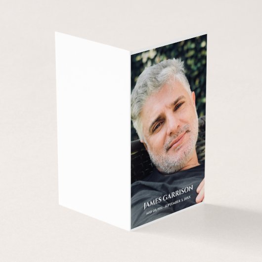 Elegante rouwkaart met foto kaart (Buitenkant)