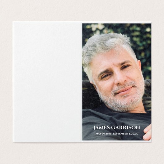 Elegante rouwkaart met foto kaart (Buitenkant ongevouwen)