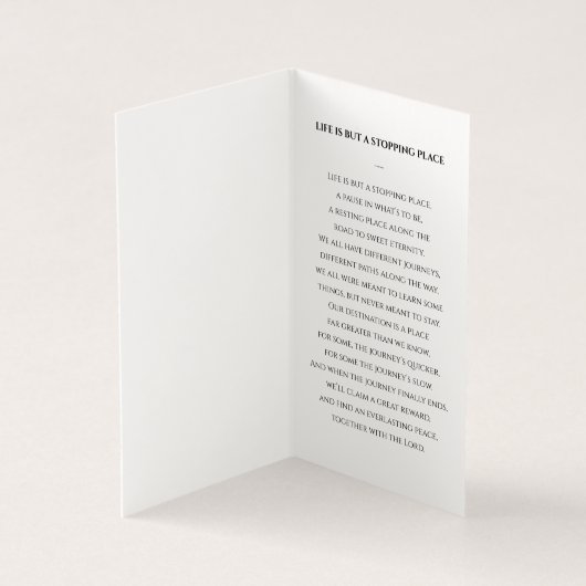 Elegante rouwkaart met foto kaart (Binnen)