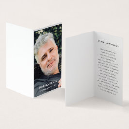 Elegante rouwkaart met foto kaart