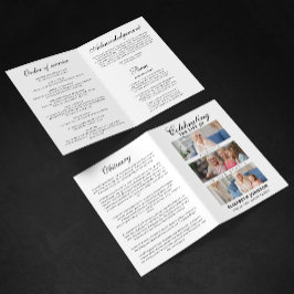 Elegante rouwkaart met fotocollage programma
