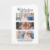Elegante rouwkaart met fotocollage programma (Voorkant)