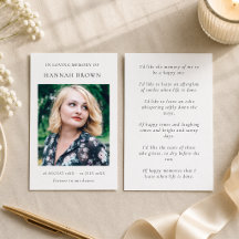 Elegante rouwkaart met gedicht / gebed