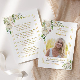 Elegante rouwkaarten met gebed voor overledene visitekaartje