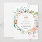 Elegante rouwplechtigheid levensbloemen kaart (Voorkant / Achterkant)