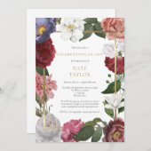 Elegante rouwviering levensroos bloemstuk kaart (Voorkant / Achterkant)