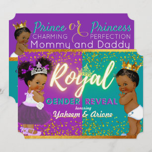 Elegante Royal African Gender Reveal Paars & Turqu Kaart