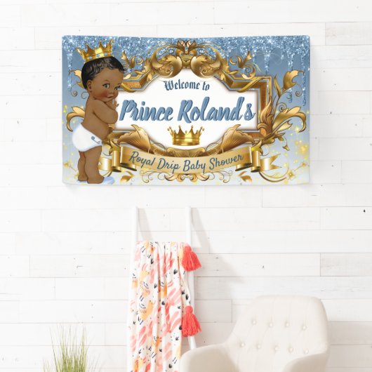 Elegante Royal African Prince Blue Glitter Drip Spandoek (Insitu)