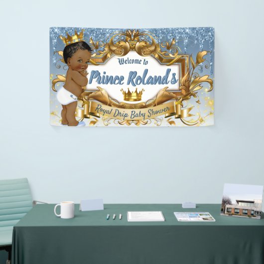 Elegante Royal African Prince Blue Glitter Drip Spandoek (Beurs)