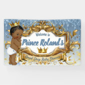Elegante Royal African Prince Blue Glitter Drip Spandoek (Horizontaal)