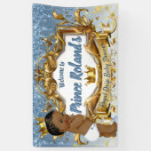 Elegante Royal African Prince Blue Glitter Drip Spandoek (Verticaal)