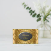 Elegante Royal Black Gold Professional Visitekaartje (Staand voorkant)