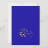 Elegante Royal Blauw en Goud Foto Quinceanera Kaart (Achterkant)