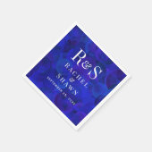 Elegante Royal Blue Chic Modern Monogram bruiloft Servet (Hoek)