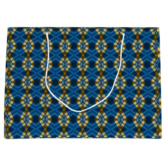 Elegante Royal Blue en Gold Luxe Groot Cadeauzakje (Voorkant)