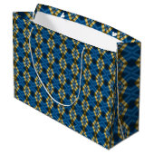 Elegante Royal Blue en Gold Luxe Groot Cadeauzakje (Achterkant Gekanteld)