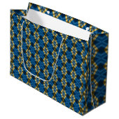 Elegante Royal Blue en Gold Luxe Groot Cadeauzakje (Voorkant Gekanteld)