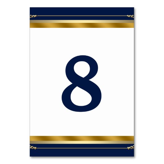 Elegante Royal Blue Gold bruiloft Kaart (Voorkant)