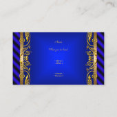 Elegante Royal Blue Gold Floral Ripple Visitekaartje (Achterkant)
