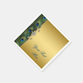 Elegante Royal Blue Green en Gold Peacock Servet (Hoek)