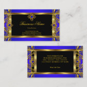 Elegante Royal Blue Jewel Black Gold Visitekaartje (Voorkant / Achterkant)