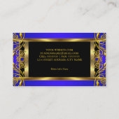 Elegante Royal Blue Jewel Black Gold Visitekaartje (Achterkant)